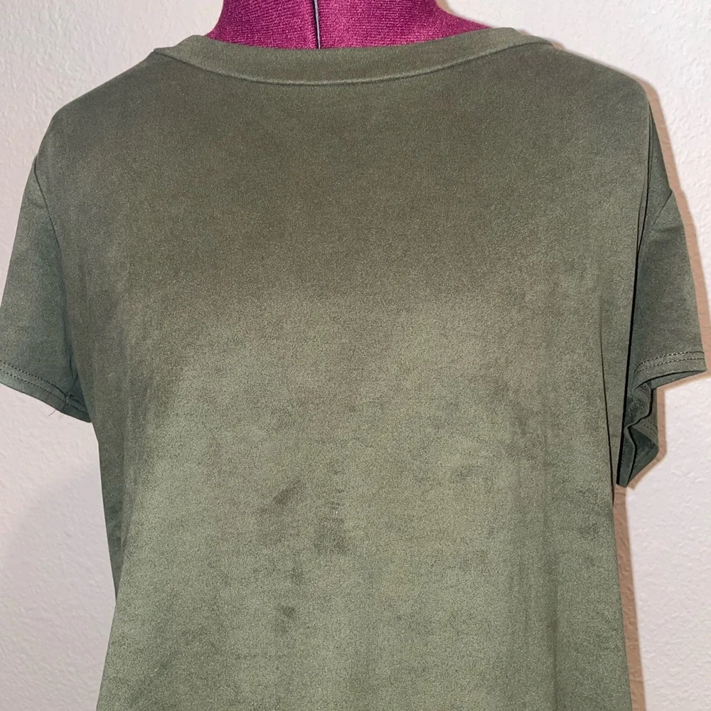 Green Suede Top - Picture 1 of 4